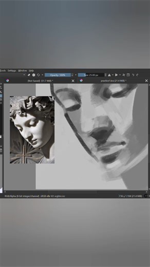 Daily 10 min Portrait Challenge Day 1 #10minportrait #krita #portrait #speedpaint #digitalpainting