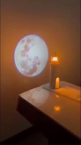 Moon Lamp Projector Night Lights with Remote Control,Lighthouse Atmosphere Decor Light for Kids,Rechargeable Moon Light Galaxy Projector,Christmas Birthday Gifts Great Gift for Teen Girls and Boys