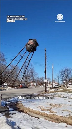 Onlookers Left Stunned when Water Tower Demolition Goes Wrong