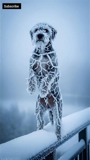 Frozen Alive? The Ice Dog That Defied the Winter Storm ❄️🐶
