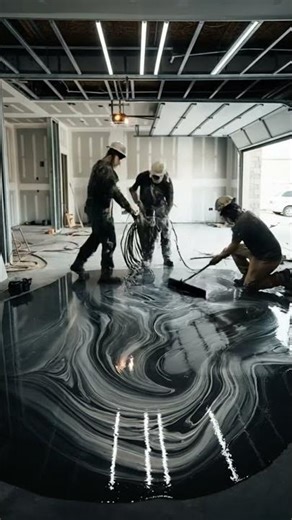 Metallic Graphite Epoxy Garage Floor | Luxury Supercar Showroom Transformation 🚗✨