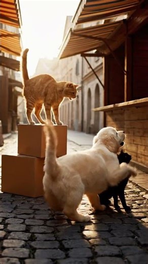 Curious Pets Exploring Together