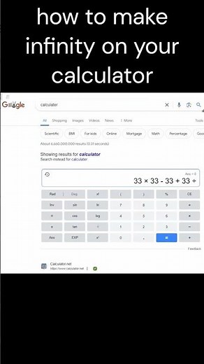 How to make infinity on calculator #calculator #infinity