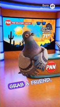 3D Pixar cartoon of Gracie the Pigeons weather report, Friday's cool down #weather #weatherupdate
