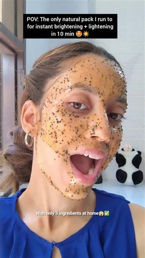 POV:The only natural face pack I run to for instant brightening+glow in 10 min🤩#brightskin #ytshorts