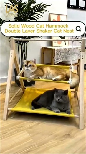 Solid Wood Cat Hammock – Double Layer Cat Bed | Durable Pet Nest for Cats & Small Pets
