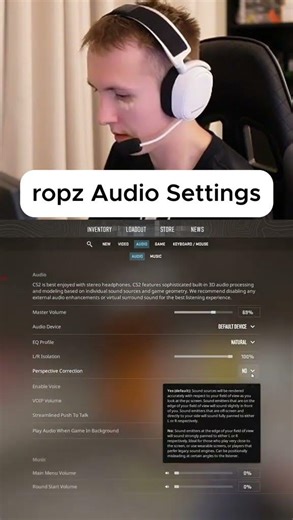 Ropz CS2 Audio Settings (Hear Everything 👀) #cs2 #cs2settings