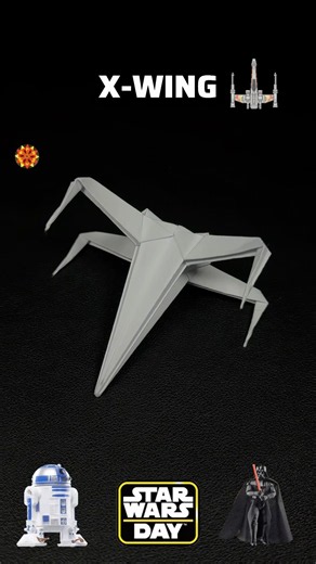 Origami Star Wars X-Wing Paper Craft Tutorial #starwars #origami #papercraft #origamiart #shorts
