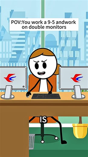 Every Double Monitor Struggle 🖥️💻 #shorts #worklife #trending #viral #usa #officememes