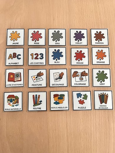 20 pictogrammes École Maternelle - Activités et apprentissages - Enfant autiste - Communication non verbale - Prêts à l’emploi plastifiés - Etsy France