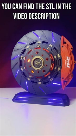 Brake Disc LED Desk Sign + STL 🏎️✨ High-Detail Decor #3dprinting