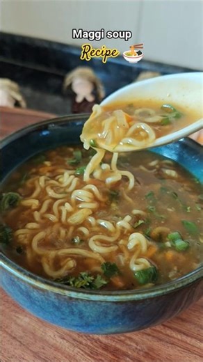 veg maggi soup recipe 🍜| soupy noodles recipe #shorts #soup #maggirecipe #recipe #recipes