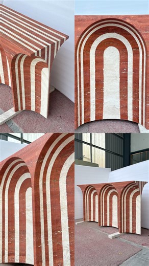 Landerstone-Helen on Instagram: "Red travertine side table#stonedesign #marbletable #sidetable #diningtable #homestyle #houseinterior #tabletop #stonetable #travertinetable #interiordesign #designer #coffeetable #housedocor #coffeetabledecor #coffeetabledecor"