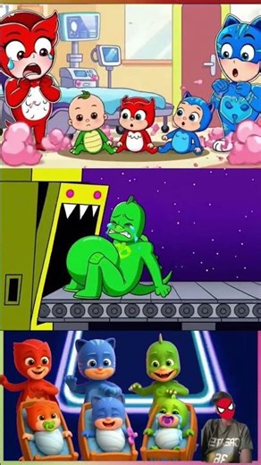 pj mask _ gekko🆚owlette🆚cat boy funny animation story coffin dance cover tiles hop edm rush| #shorts