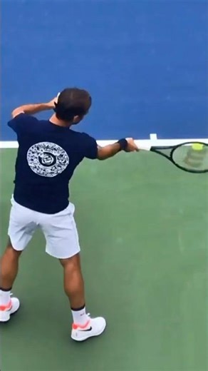 How Federer Play Forehand in Slow-Motion - Rear View 🎾 #Shorts