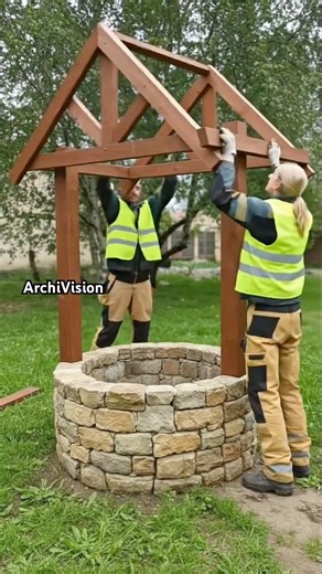 Magical Christmas makeover on a garden wishing well! 🤯✨ #christmasdecor #holidaylights