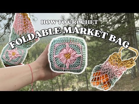 VIRAL Foldable Market Bag crochet tutorial