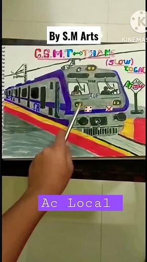AC Mumbai Local Train Sketch🚊 || S.M Arts #shorts #indianrailways #centralrailwaymumbai #mumbailocal