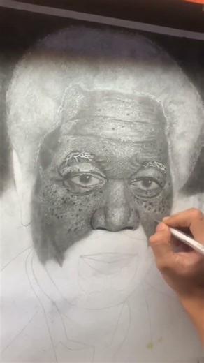 Morgan freeman drawing #sketch #realistic drawing #shorts #yt shorts #Mohit tak artist