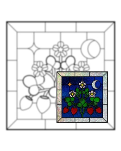 Spring Strawberry Stained Glass Pattern • Home Decor (PDF & PNG) - Etsy Canada