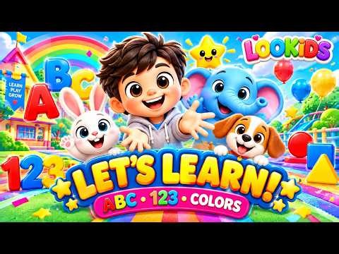 Let’s Learn & Play! 🌈 ABC, 123, Colors, Shapes & Animals | Fun Educational Song for Kids