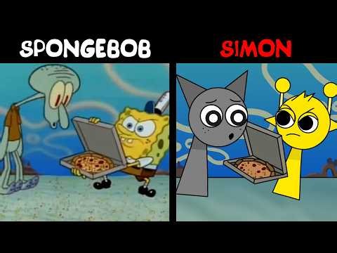 Grey Trying To Get A Pizza From Simon (Sprunki animation)