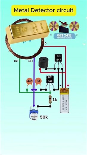 Metal Detector Using BC547 & Coil