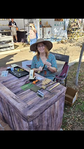 In the Heritage Arts section at the Great Gulf Coast Art Festival we demonstrate our heritage artwork. Today I have demonstrated cloisonne as well as a little metalwork for the crowd. I really enjoy how excited the kids get to learn how these things are done. I hope the creative spark jumps from me to them and encourages a new generation of artists. ❤️ #greatgulfcoastartfestival #demostation #artshowseason #jewelersofinstagram #instasmithy #Inspired | Delia Stone's Studio