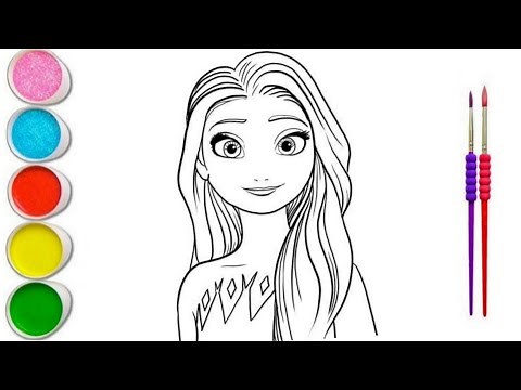 Beautiful Elsa Frozen Drawing Easy for kids and toddlers || How to draw Elsa frozen Step by step
