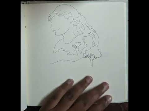 Step-by-step easy scenery drawing for beginners.