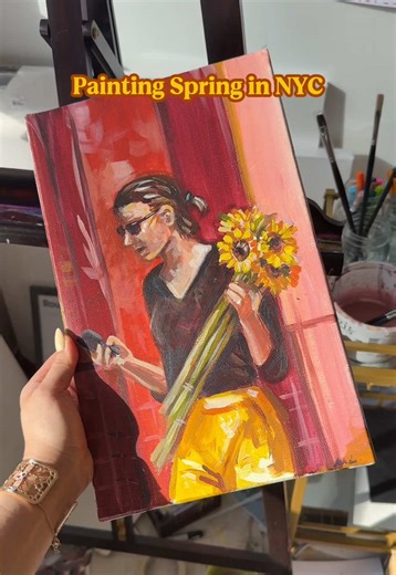 Sunny Spring Vibes: Acrylic Painting Inspired by NYC