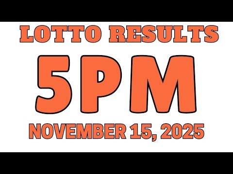 5PM - PCSO Lotto Live Draw - Results November 15, 2025