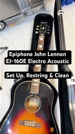 Epiphone John Lennon EJ-160 #epiphone #johnlennon #luthier #guitartech #restring #thebeatles #capos