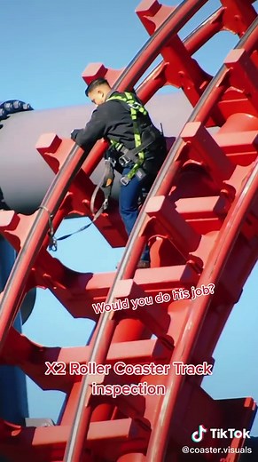 X2 Roller Coaster Track Inspection at Six Flags Magic Mountain