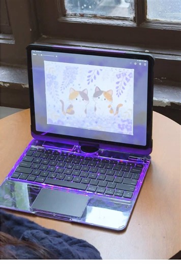 👾 Game Changer! This Cyber Purple keyboard makes your iPad a true laptop replacement, with style. #ipad #ipadpro #keyboard