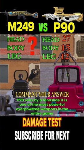 P90 Will Shock You Bro 😱 P90 vs M249 Damage Test PUBG Mobile