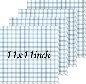 Sherr 4 Pads Large Engineering Graph Paper 11 x 11 Inches Landscape,1/2 Inch Grid Graph Paper Pad Giant Drafting Pad Blueprint Sketching for Engineer Architect School Office