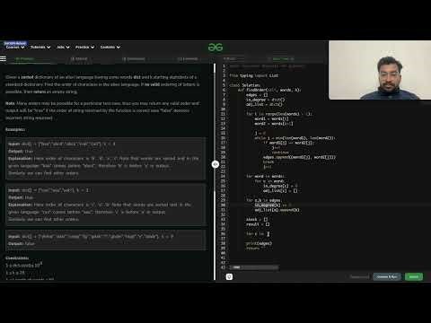 Alien Dictionary | Graph | GeeksForGeeks | LeetCode Hard