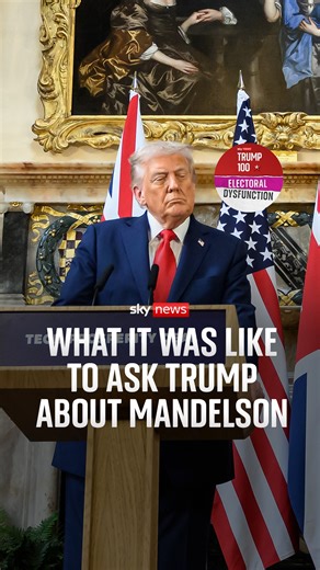 76K views · 529 reactions | What's it like putting a question to a president? After the press didn't address the elephant in the room, Sky's Beth Rigby asked Trump to talk about Peter Mandelson.  Listen now: https://trib.al/EebAxw1 | Sky News | Facebook