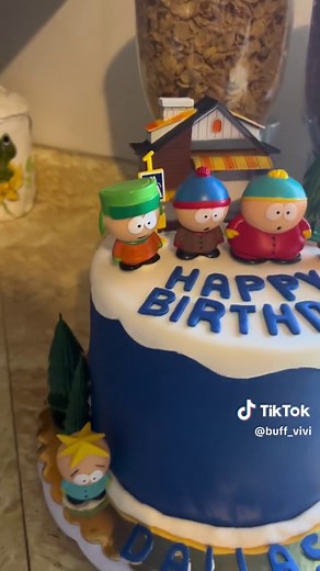 South Park Birthday Cake and Balloon Garland Ideas
