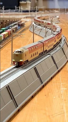 #サンライズエクスプレス Nゲージ N-scale, Series 285 "Sunrise Express". KATO 瀬戸 出雲 14両 TOMIX 築堤大カーブ #shorts #short