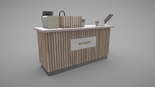 Cafe Counter with Props - 3D model by immersive-b