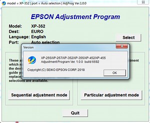 [Проверено] Adjustment program Epson XP-255, XP-257, XP-352, XP-355, XP-452, XP-455 (Сброс памперса)