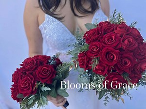 Bride Bouquet Red Roses, Red Bridal Bouquet, Deep Red Wedding, Red Bride Bouquet, Winter Bridal Bouquet, Burgundy Bridesmaid Bouquet. - Etsy