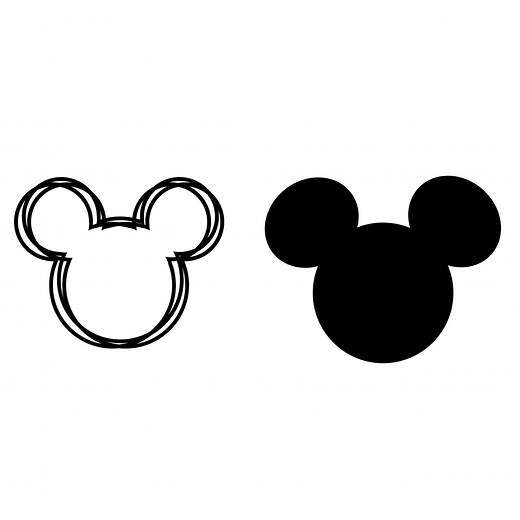 Mickey Head Outline SVG PNG, Solid Mouse Silhouette Clipart, Minimal Ears Cricut Files, Disney Family Trip Template, Digital Download - Etsy