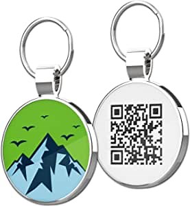 QR Code Pet ID Tags – Personalized Dog Tags and Cat Tags – Scanable Pet Location Alert Email (Z5, 1.0 in)
