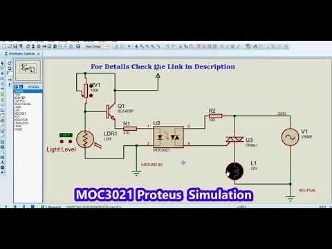 MOC3021 Proteus Simulation - How to use with Example Circuits