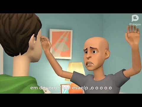 Classic Caillou speaks backwards/grounded