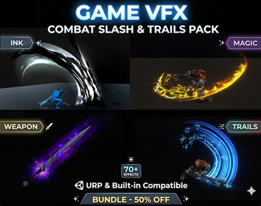 Unity Game VFX - Combat Slash & Trails Pack by Eric Wang_Unity VFX Artist