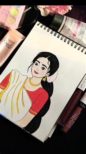 South Indian bride easy drawing ✨❤️ #viralshortvideo #drawing #artistanushka